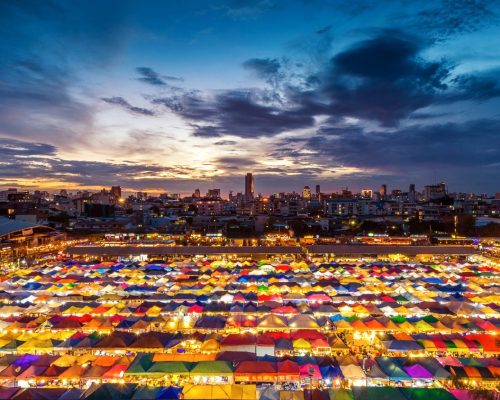 colorful-tents-night-market-bangkok-thailand Chatuchak Weekend Market